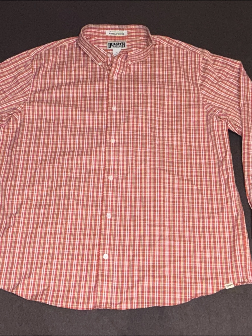 Duluth Trading Co Red Plaid Long-Sleeve Button-Down Shirt XL